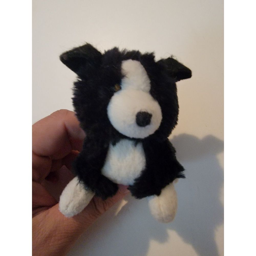 Vintage 1995 BABE Simon Small Black & White Stuffed Plush Dog Figure Toy